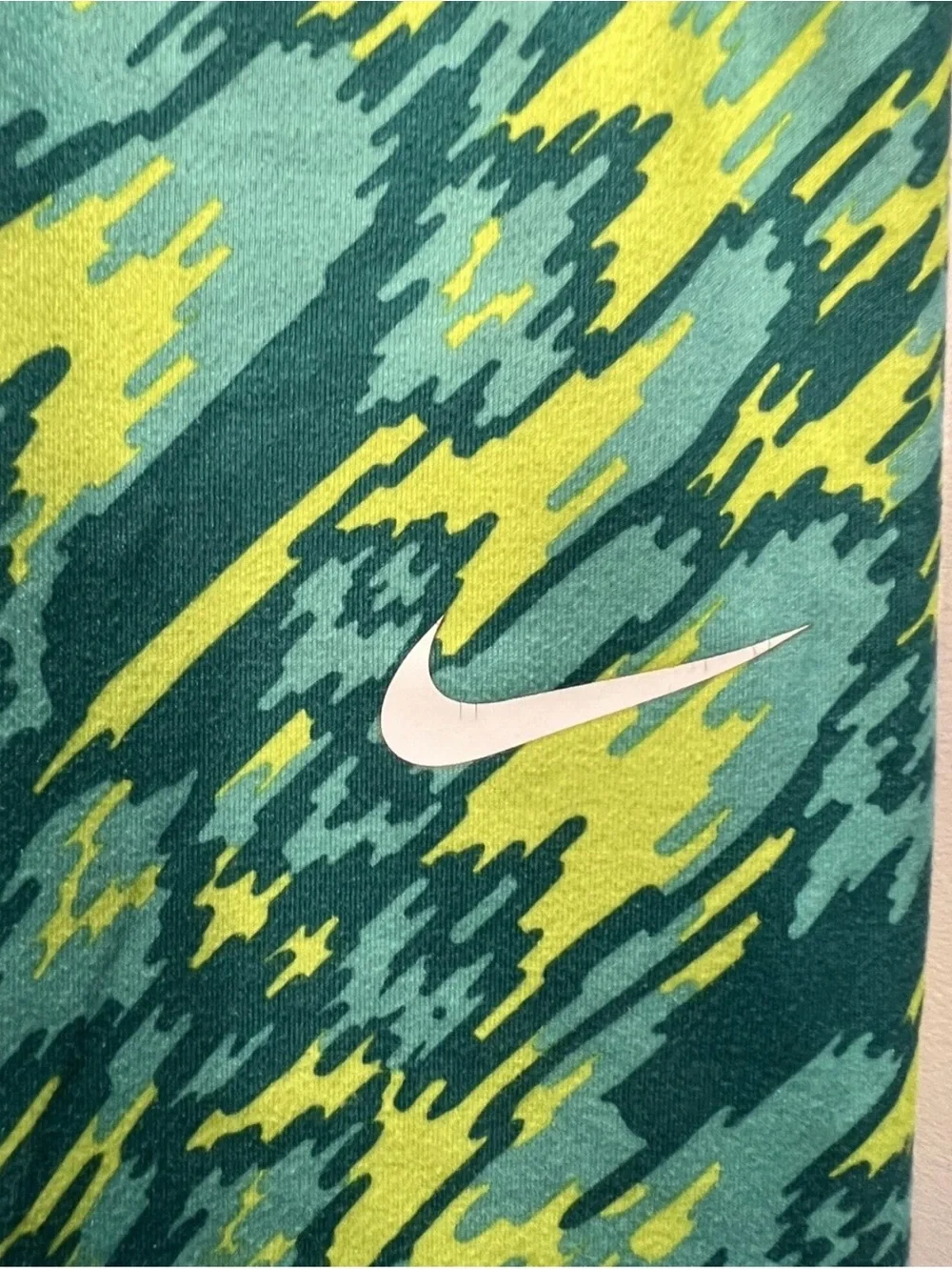 Nike Girls' Teal and Lime Pixel Camo Leggings